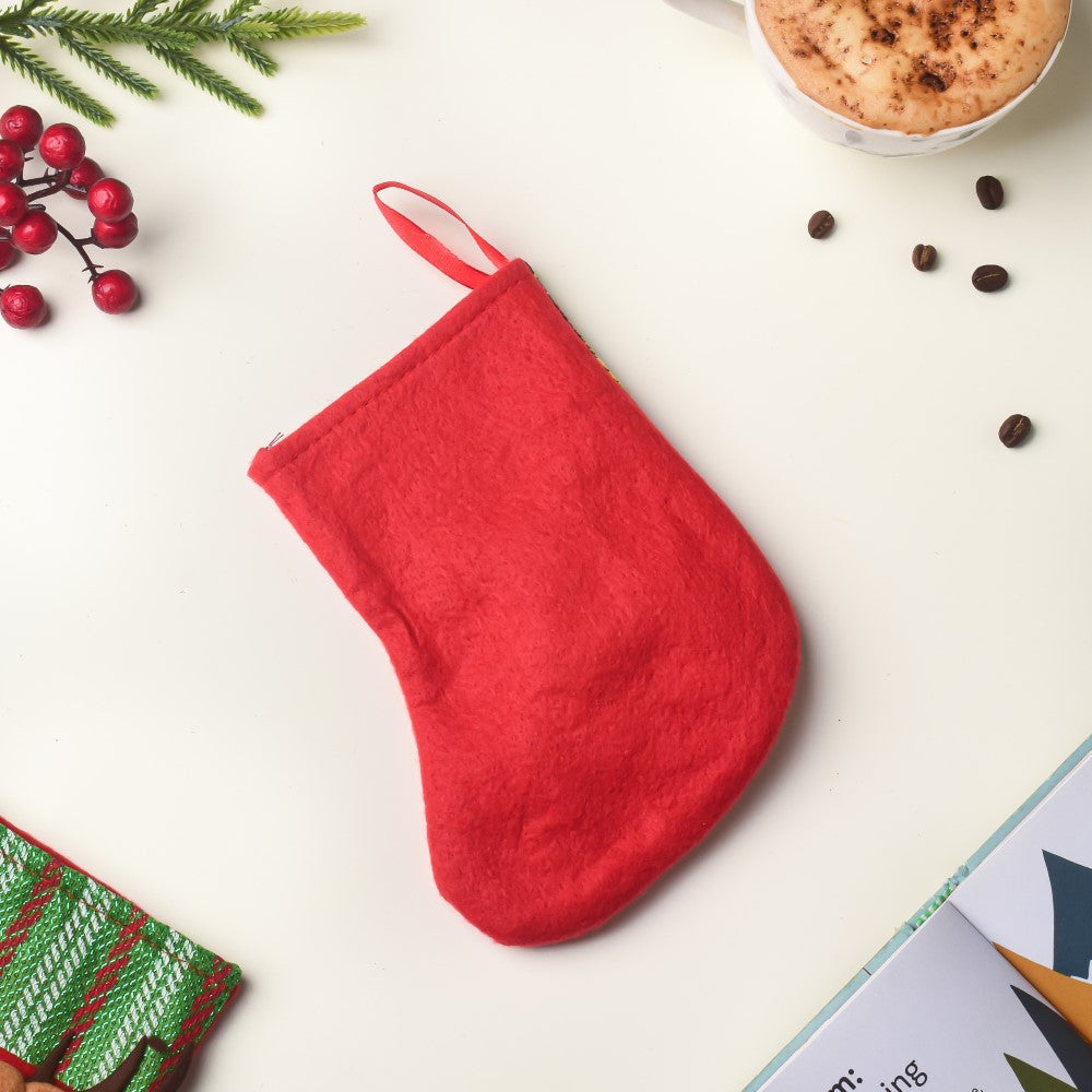 Checkered Red Christmas Stocking For Gifts 6 Inch Nestasia