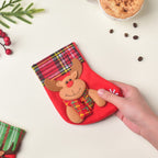 Checkered Red Christmas Stocking For Gifts 6 Inch Nestasia