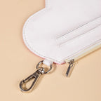 Heart Card Holder Coin Purse White And Pink Nestasia
