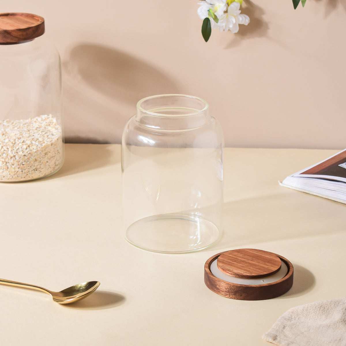 Clear Glass Jar With Lid Small Nestasia