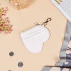 Heart Card Holder Coin Purse White And Pink Nestasia