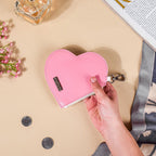 Heart Card Holder Coin Purse White And Pink Nestasia
