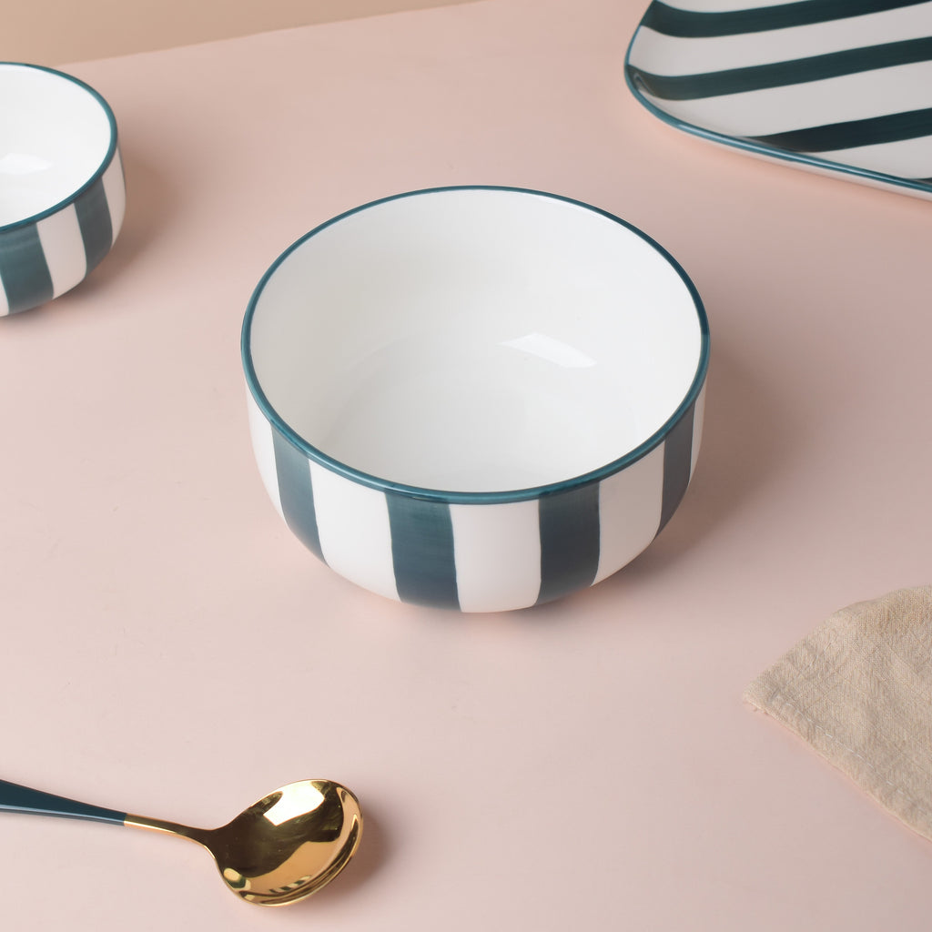 Sailor Striped Green Serving Bowl Nestasia
