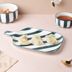 Sailor Striped Green Platter With Handle 10 Inch Nestasia