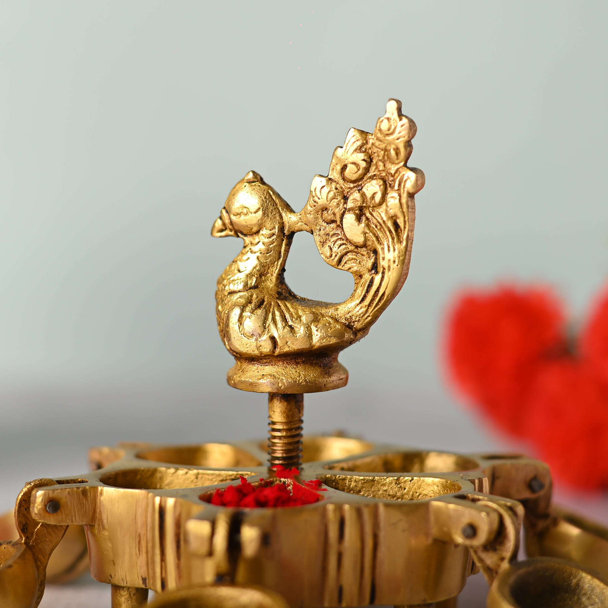 Brass Peacock Kumkum Box (3.5 Inch) Vedansh Craft
