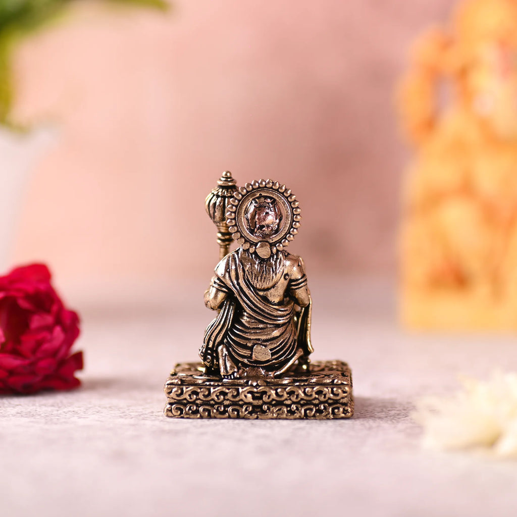 Brass Blessing Sitting Hanuman Lightweight Idol (2.5 Inch) Vedansh Craft