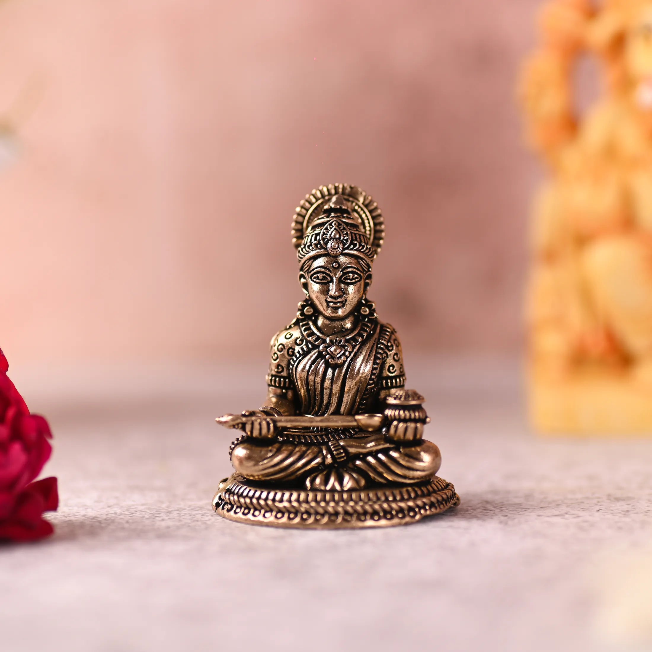 Brass Superfine Sitting Annapurna Devi Lightweight Idol (2.5 Inch) Vedansh Craft