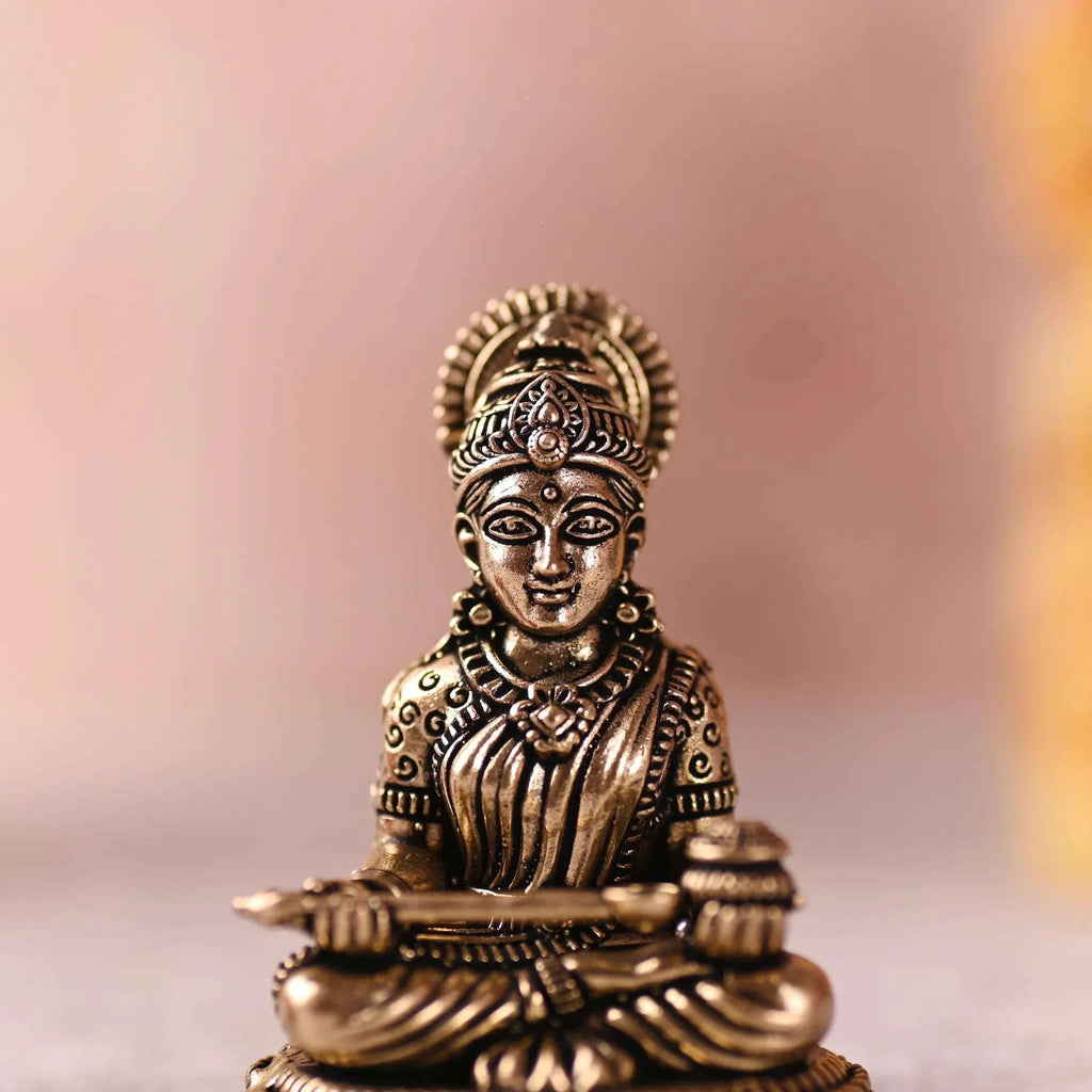 Brass Superfine Sitting Annapurna Devi Lightweight Idol (2.5 Inch) Vedansh Craft