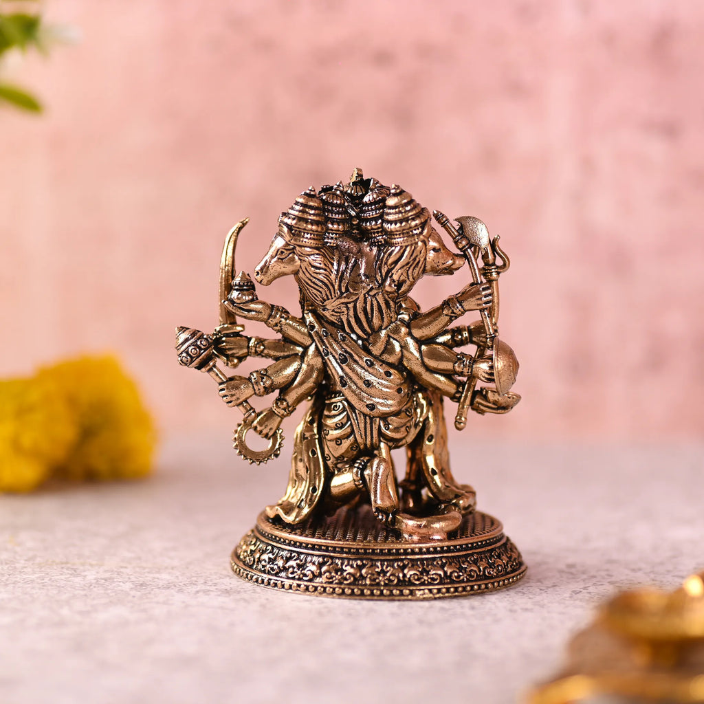 Brass Sitting Panchmukhi Hanuman Lightweight Idol Vedansh Craft