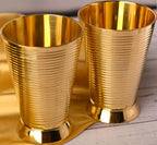 Brass Glass pair (4 Inch) Vedansh Craft