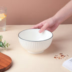 Blanca Black Rimmed Snack Bowl 6 Inch 700ml Nestasia