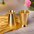 Brass Glass pair (4 Inch) Vedansh Craft