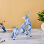 Bull Sculpture Resin Blue 8 Inch Nestasia