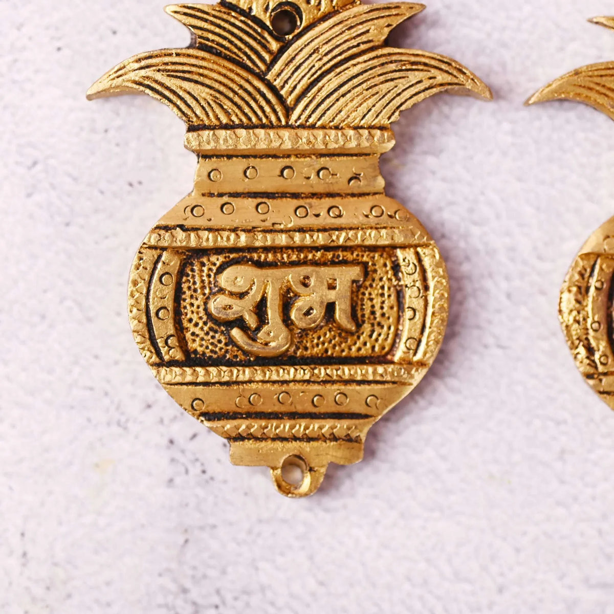 Brass Kalash Shubh Labh Wall Hanging Set (3.5 Inch) Vedansh Craft