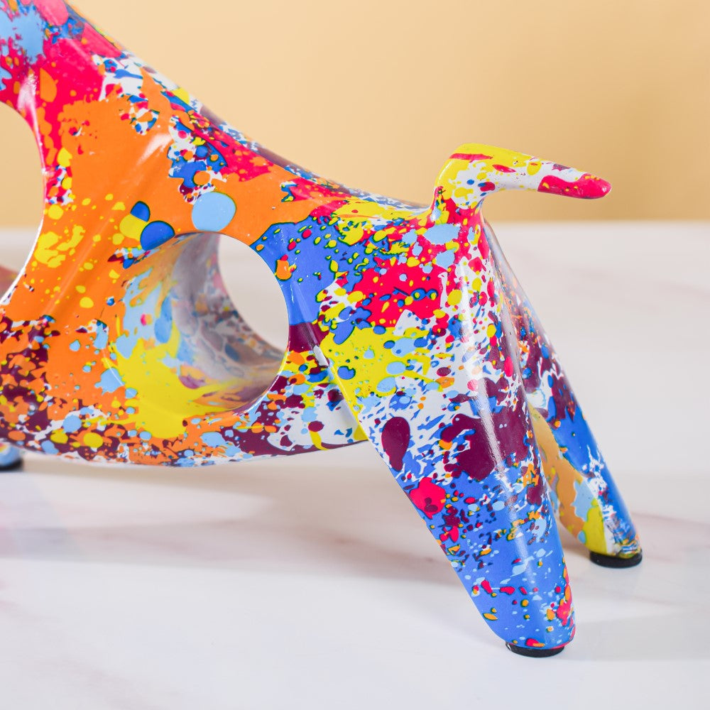 Bull Sculpture Resin Multicolour 8 Inch Nestasia