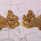 Brass Peacock Shubh Labh Wall Hanging Set (2.8 Inch) Vedansh Craft