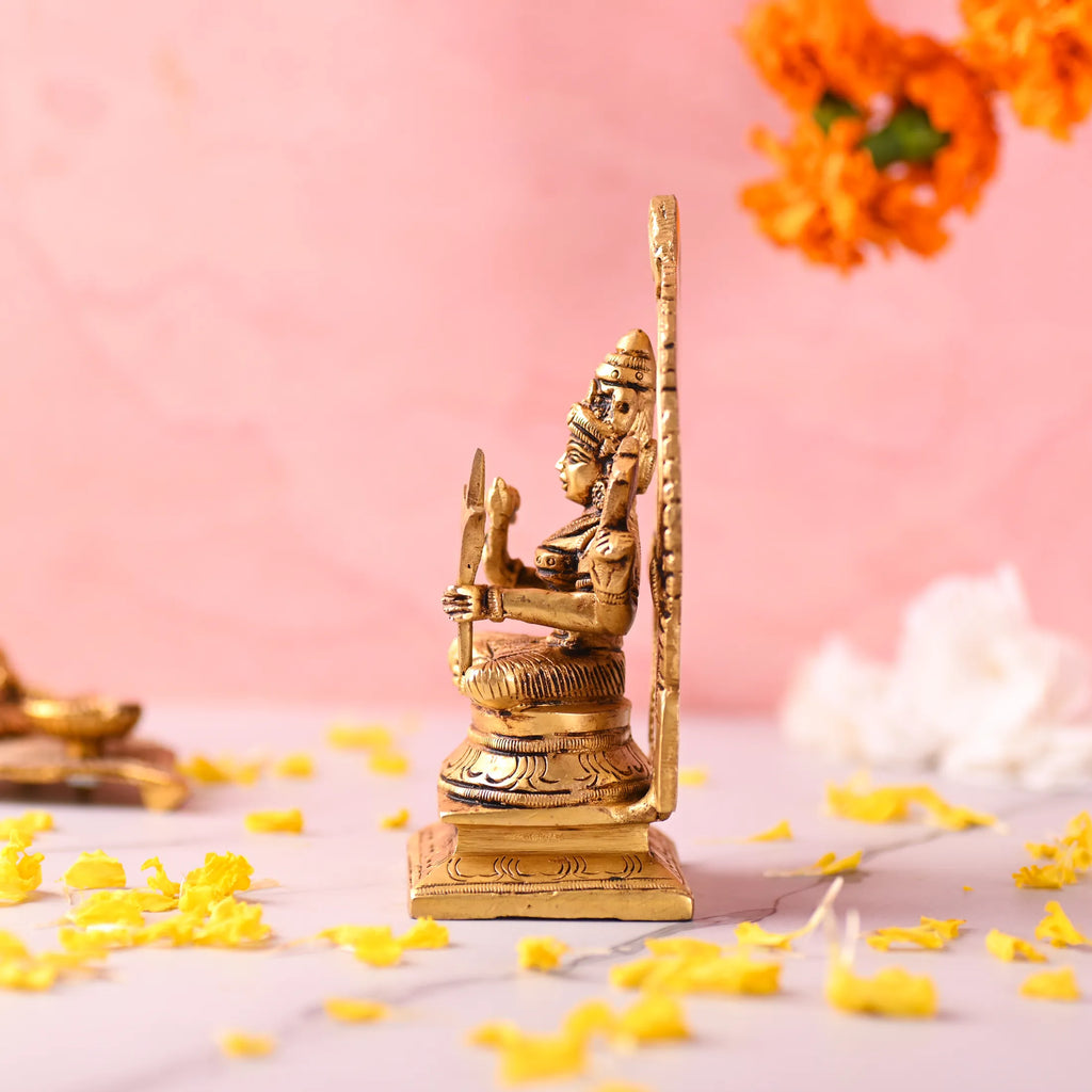 Brass Throne Sitting Rajarajeshwari Devi Idol (6 Inch) Vedansh Craft