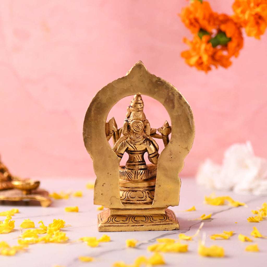 Brass Throne Sitting Rajarajeshwari Devi Idol (6 Inch) Vedansh Craft