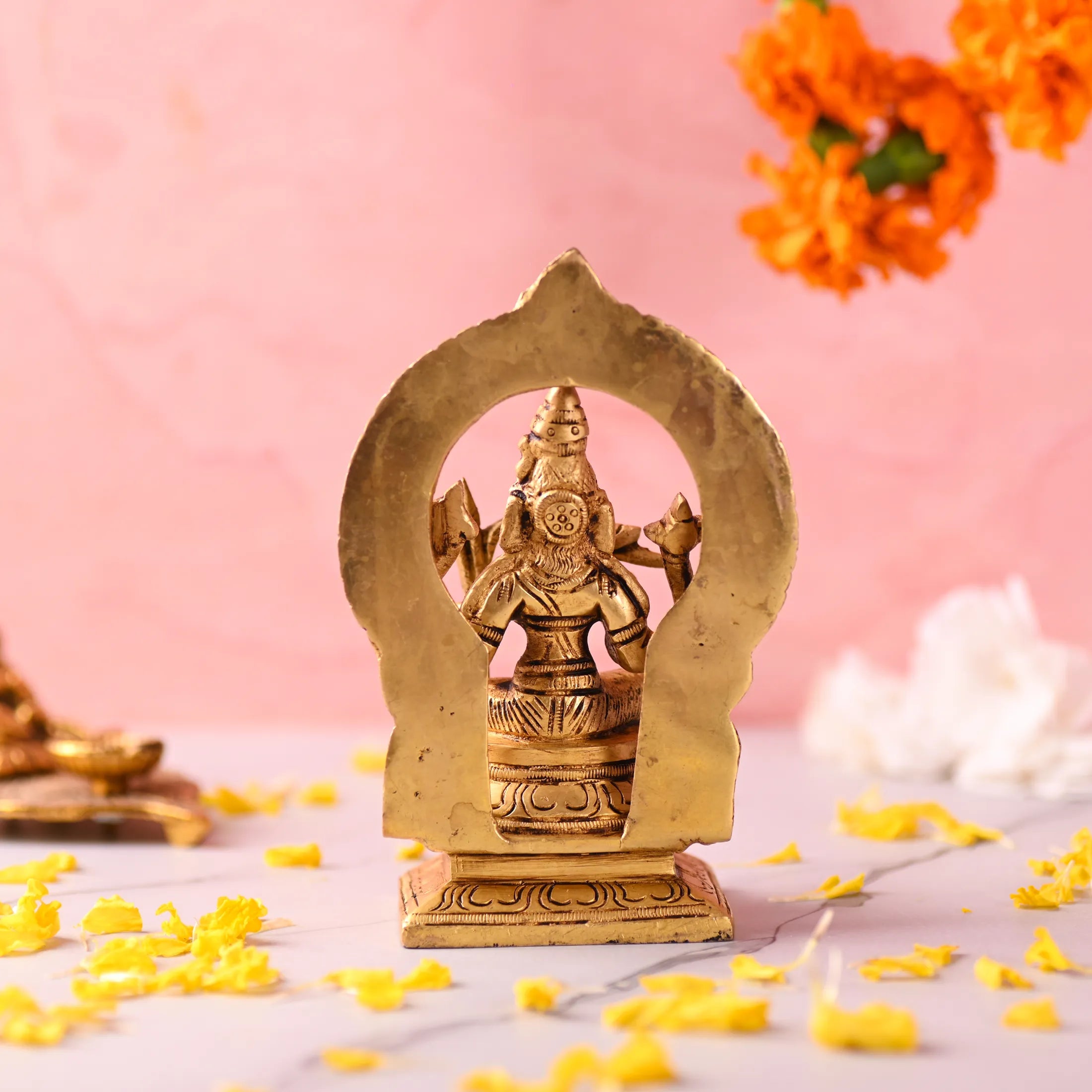 Brass Throne Sitting Rajarajeshwari Devi Idol (6 Inch) Vedansh Craft