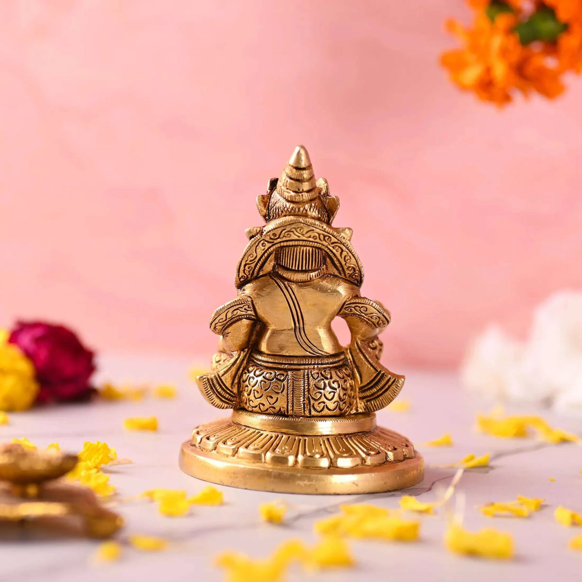 Brass Superfine Sitting Kuber Maharaj Idol (4.5 Inch) Vedansh Craft