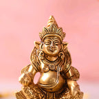 Brass Superfine Sitting Kuber Maharaj Idol (4.5 Inch) Vedansh Craft