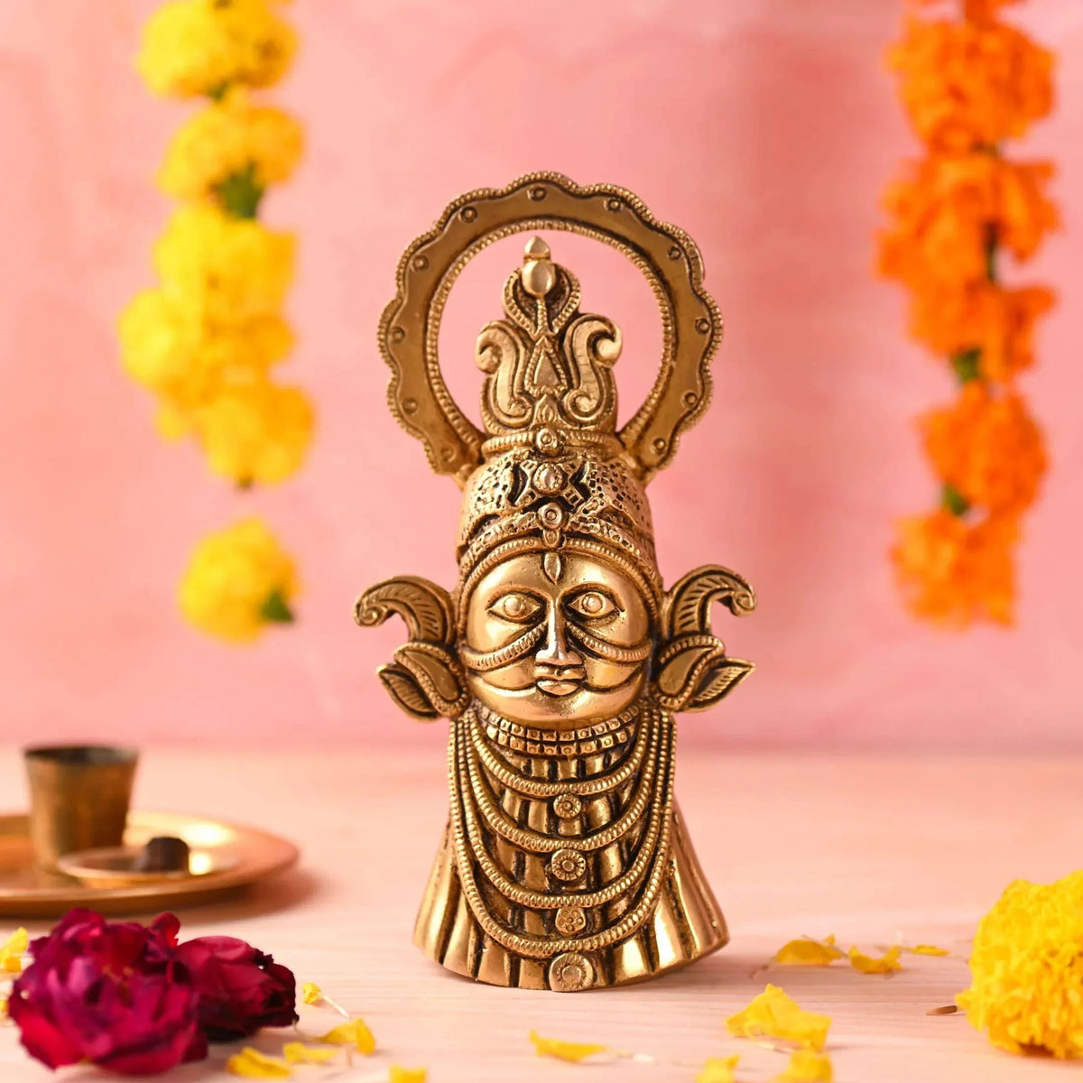 Brass Khatu shyam Idol (7.3 Inch) Vedansh Craft