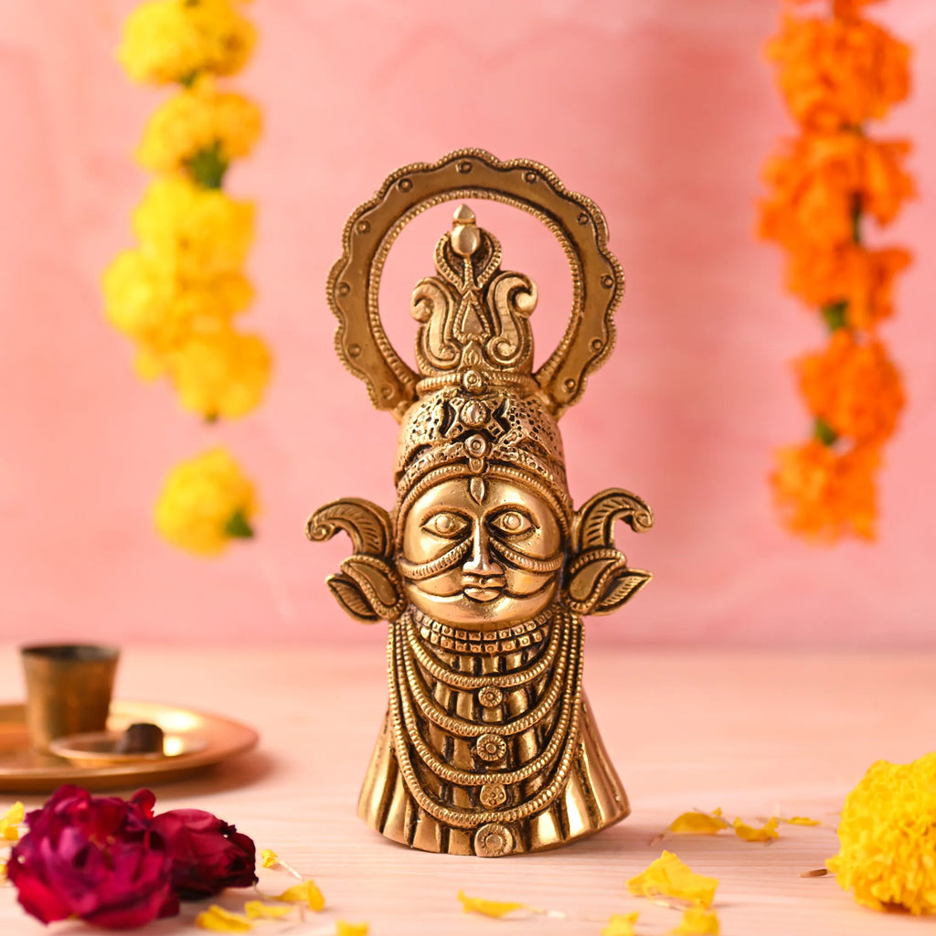 Brass Khatu shyam Idol (7.3 Inch) Vedansh Craft