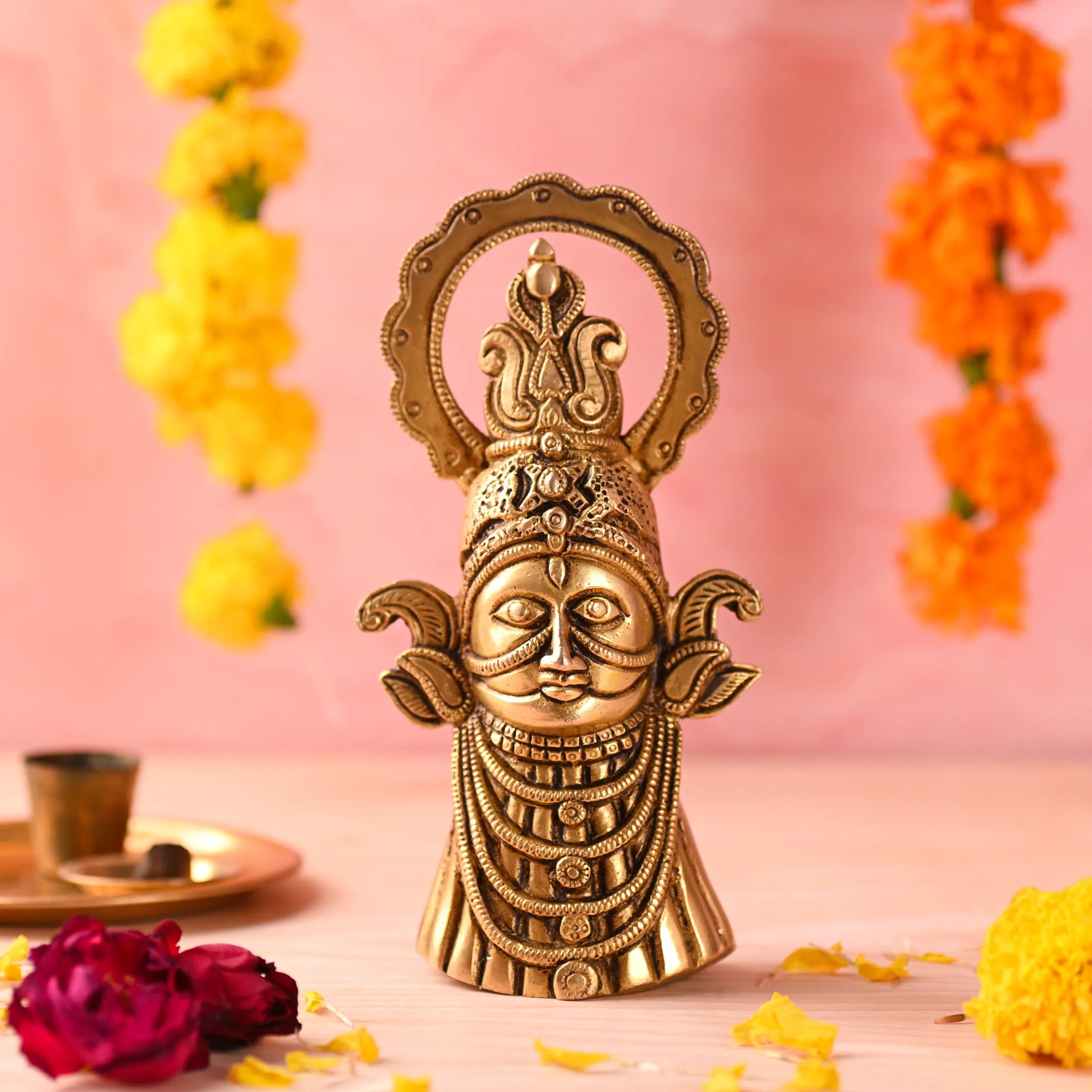 Brass Khatu shyam Idol (7.3 Inch) Vedansh Craft
