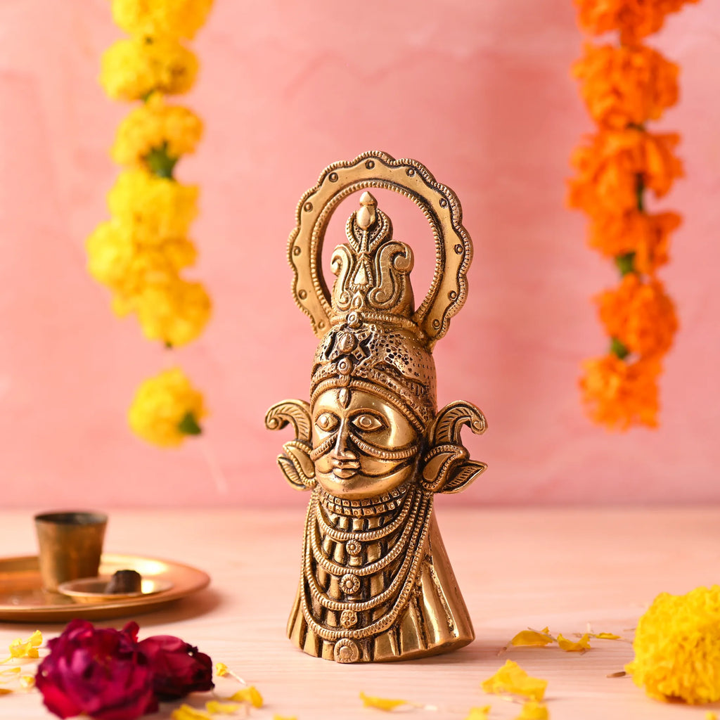 Brass Khatu shyam Idol (7.3 Inch) Vedansh Craft