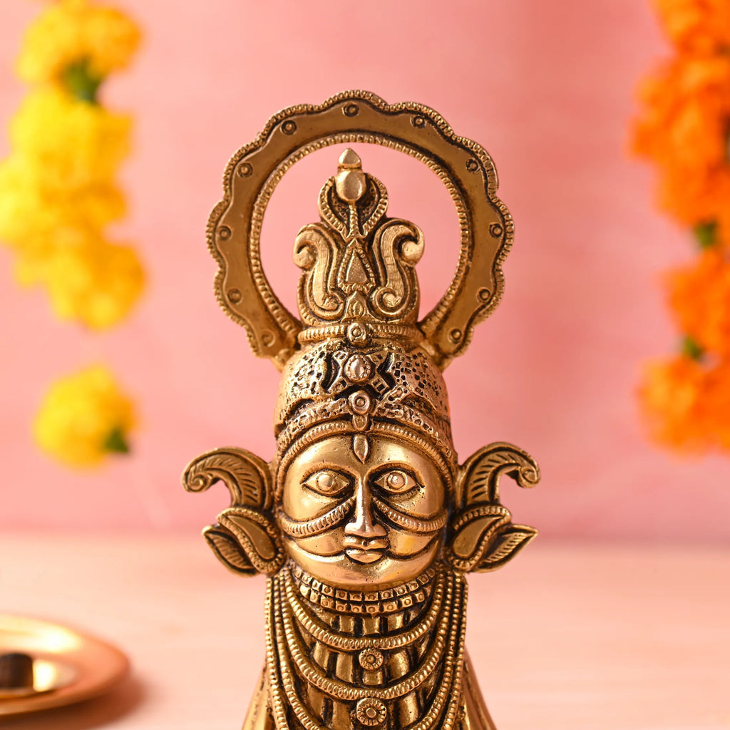 Brass Khatu shyam Idol (7.3 Inch) Vedansh Craft