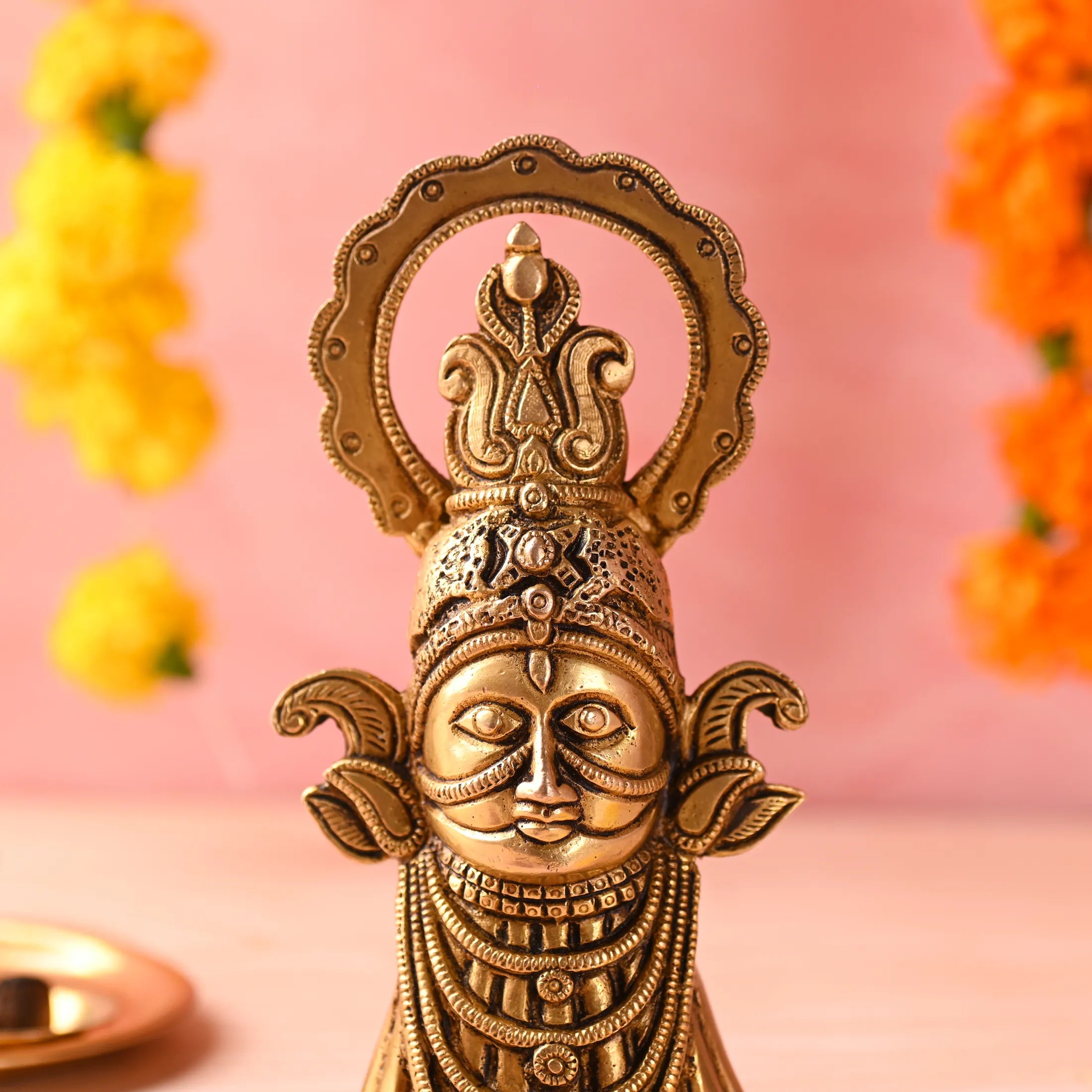 Brass Khatu shyam Idol (7.3 Inch) Vedansh Craft