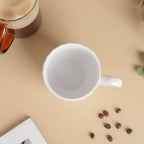 Luxe Ribbed White Coffee Mug 250 ml Nestasia