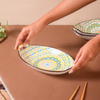 Mandala Spiral Ceramic Baking Plate With Handle Nestasia