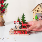 Santa Xmas DIY Wooden Sleigh Decor Nestasia