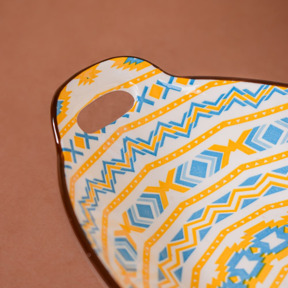 Mandala Spiral Ceramic Baking Plate With Handle Nestasia