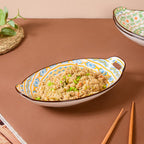 Mandala Spiral Ceramic Baking Plate With Handle Nestasia