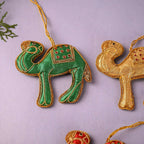 Embroidered Decorative Camel Christmas Tree Hanging Set (3.5 Inch) Vedansh Craft