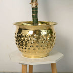 Brass Hammered Bucket Planter Pot Vedansh Craft
