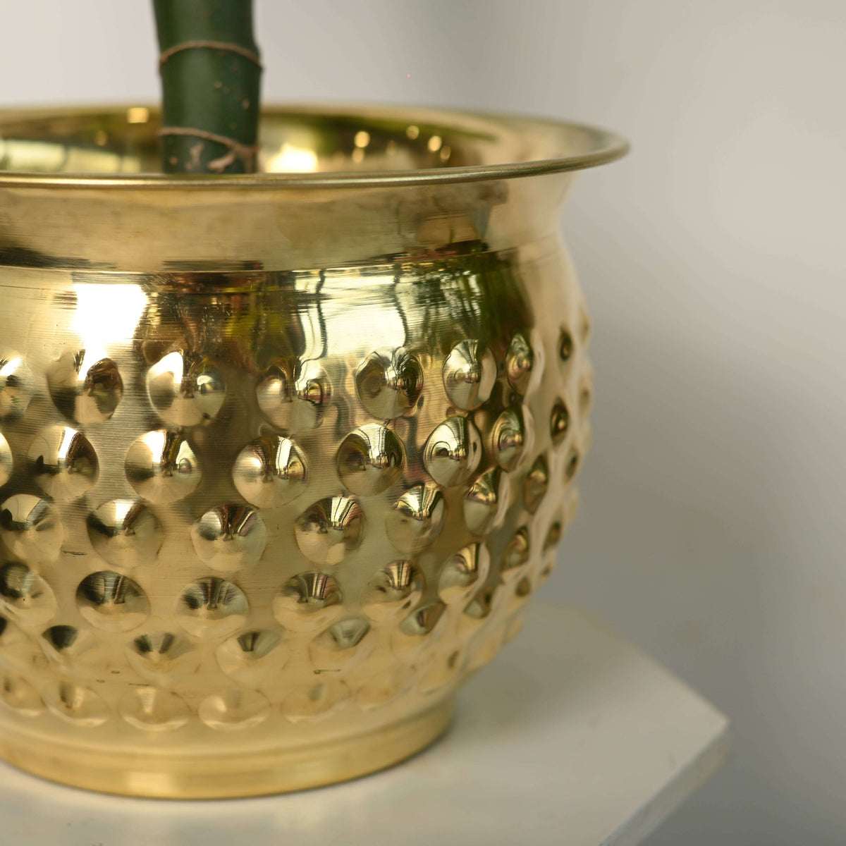 Brass Hammered Bucket Planter Pot Vedansh Craft