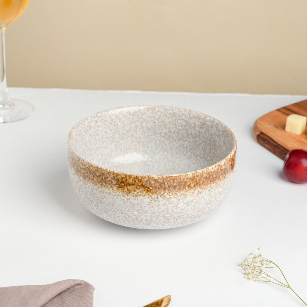 Speckled Glossy Curry Bowl Grey Brown 500 ml Nestasia