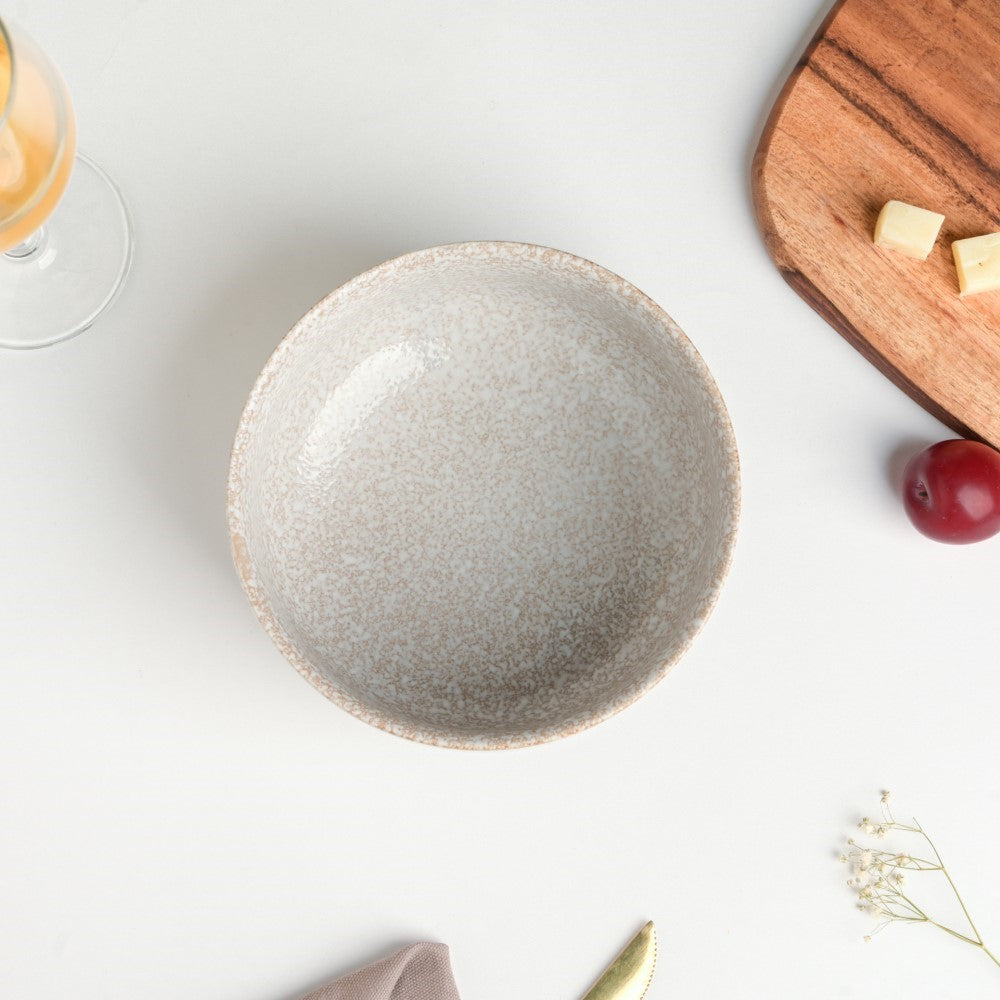 Speckled Glossy Curry Bowl Grey Brown 500 ml Nestasia