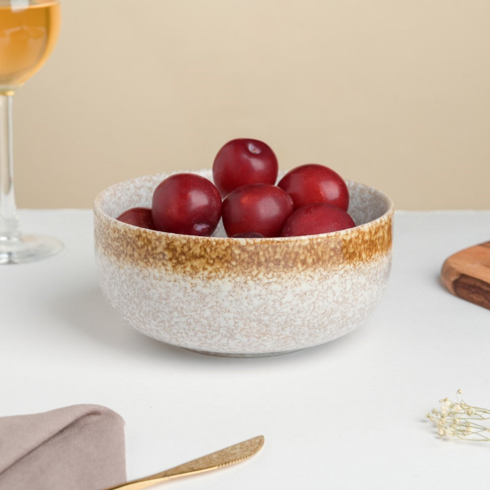Speckled Glossy Curry Bowl Grey Brown 500 ml Nestasia