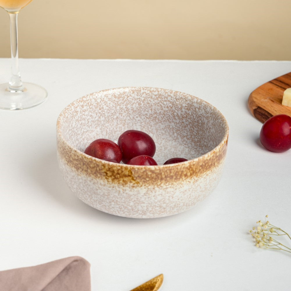 Speckled Glossy Curry Bowl Grey Brown 500 ml Nestasia