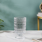Diamond Glass Pedestal Vase 7 Inch Nestasia
