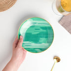 Jazz Decal Ceramic Dessert Plate Green 6 Inch Nestasia