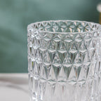 Diamond Glass Pedestal Vase 7 Inch Nestasia