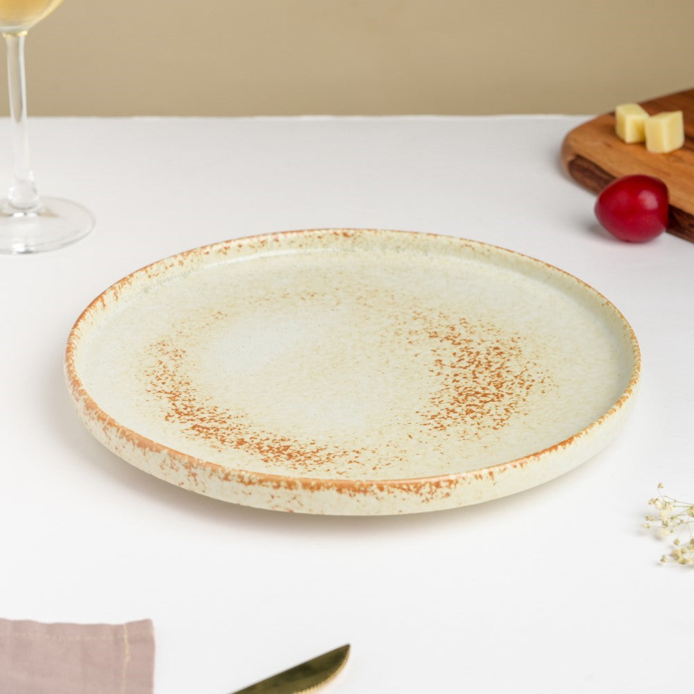 Earthy Stoneware Round Dinner Plate 10 Inch Nestasia