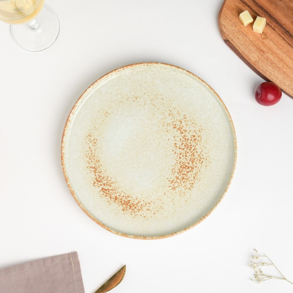 Earthy Stoneware Round Dinner Plate 10 Inch Nestasia