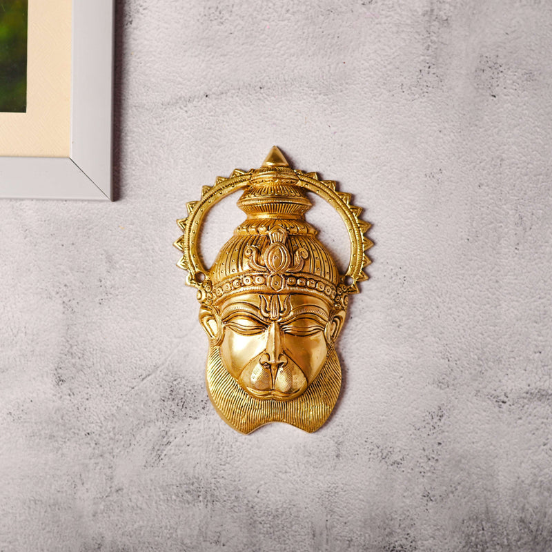 Brass Hanuman Face Wall Hanging (6.6 Inch) Vedansh Craft