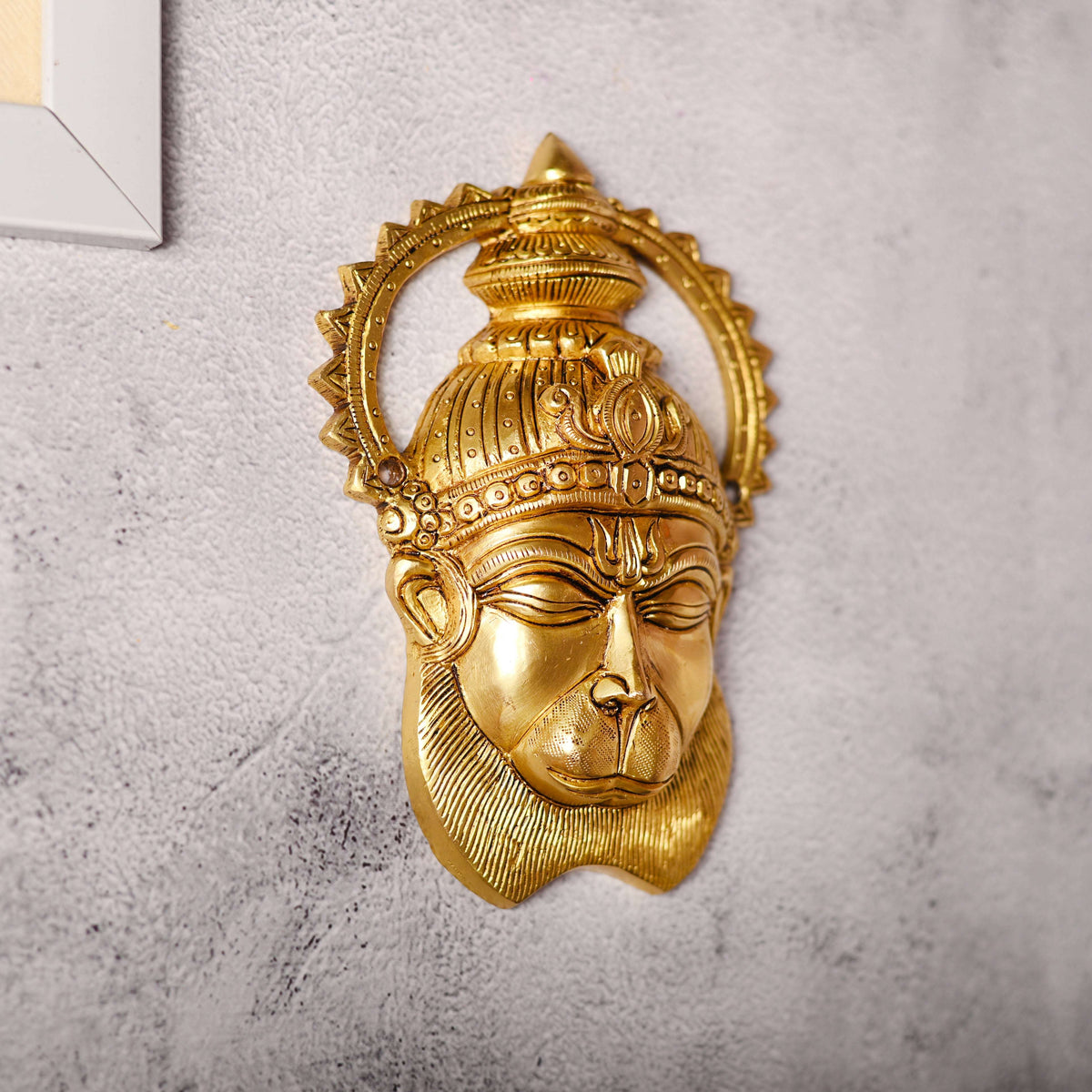 Brass Hanuman Face Wall Hanging (6.6 Inch) Vedansh Craft